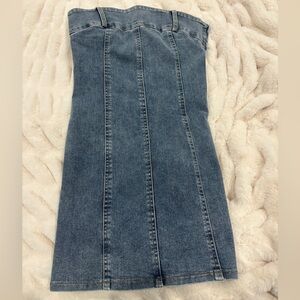 Denim Blue Women's Strapless Dress